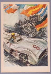 1955 MERCEDES BENZ VICTORY POSTER HANS LISKA