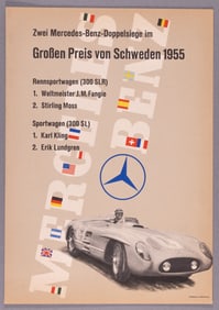 1955 MERCEDES BENZ SWEDEN RACE POSTER ANTON STANKOWSKI