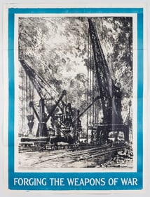 WWI FORGING THE WEAPONS OF WAR JOSEPH PENNELL 3-SHEET POSTER