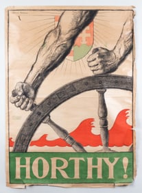 VINTAGE HUNGARIAN PROPAGANDA POSTER MILTIADES MANNO