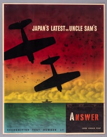 WWII PLANE RECOGNITION TEST POSTER JAPAN VS UNCLE SAM