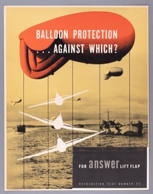 WWII PLANE RECOGNITION TEST POSTER BALLOON PROTECTION