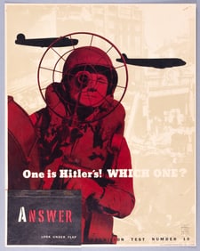 WWII PLANE RECOGNITION TEST POSTER ONE IS HITLER
