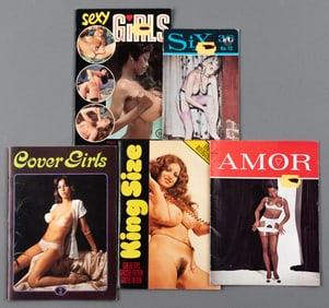 5 VINTAGE NUDE WOMEN X-RATED MAGAZINES