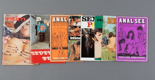 8 VINTAGE EUROPEAN X-RATED ADULT MAGAZINES