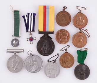 12 BRITISH, SOUTH AFRICAN, AND RHODESIA MEDALS