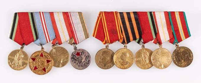 TWO SOVIET MEDAL BARS