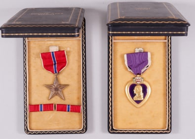 WWII CASED PURPLE HEART AND BRONZE STAR