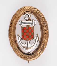 WWII CROATIAN NAVAL LEGION BADGE IN GOLD