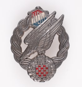 WWII CROATIAN USTASE LUFTWAFFE PARATROOPER BADGE