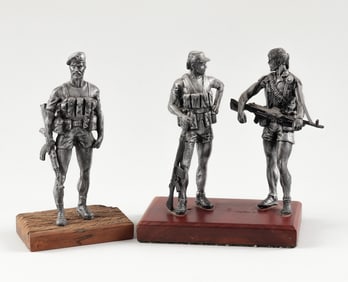 3 CAST FIGURES OF RHODESIAN SOLDIERS