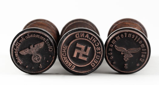 3 WWII GERMAN WOODEN HANDSTAMPS