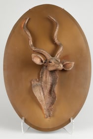 RHODESIAN KUDU CAST WALL STATUE