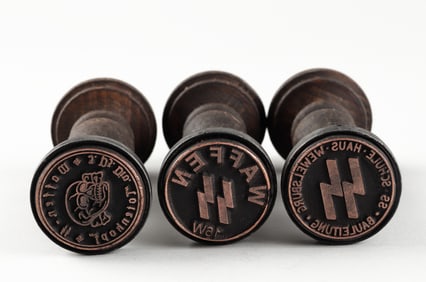 3 WAFFEN-SS WOODEN HANDSTAMPS