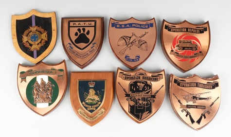 8 VINTAGE BRITISH SOUTH AFRICA POLICE WALL PLAQUES
