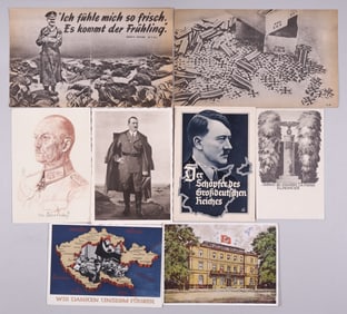 6 WWII NAZI PARTY AND HITLER POSTCARDS