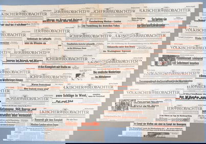 20X WWII VOLKISCHER BEOBACHTER NEWSPAPERS