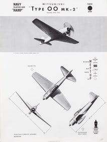 10 US NAVAL AVIATION JAPANESE PLANE RECOGNITION POSTERS
