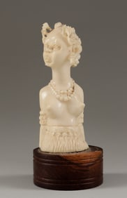IVORY STATUE OF A NUDE AFRICAN WOMAN [BELGIAN CONGO]