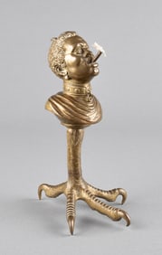 MOOR HEAD BRASS OIL LAMP