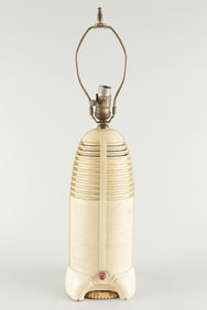 ART DECO 1940S MITCHELL LUMITONE ROCKET RADIO TABLE LAMP