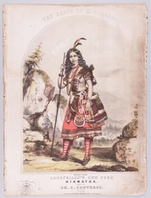 ANTIQUE DEATH OF MINNEHAHA SHEET MUSIC [NATIVE COVER]