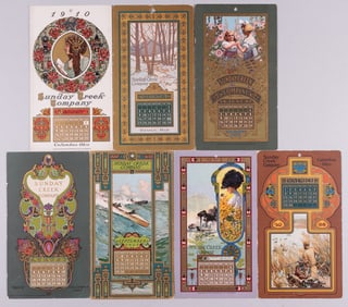 7 SUNDAY CREEK COAL CO STROBRIDGE ADVERTISING CALENDAR CARDS