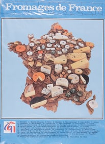 VINTAGE FRENCH CHEESE AND WINE ADVERTISING PUZZLE