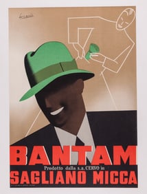 VINTAGE BANTAM HAT ADVERTISEMENT GINO BOCCASILE