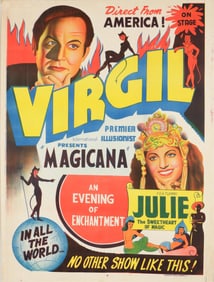VIRGIL THE MAGICIAN AND JULIE MAGIC SHOW POSTER