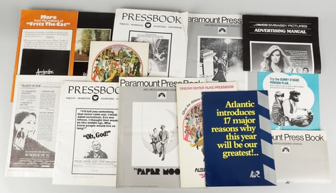 14 VINTAGE MOVIE PRESS BOOKLETS AND MATERIAL