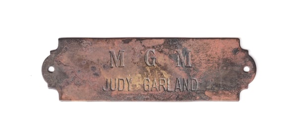 JUDY GARLAND MGM STUDIO NAMEPLATE