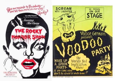 THE ROCKY HORROR SHOW & 2X VOODOO PARTY WINDOW CARDS