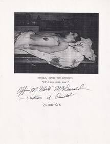 LEE HARVEY OSWALD AUTOPSY PHOTO SIGNED BY MAURICE NEAL 'NICK' MCDONALD