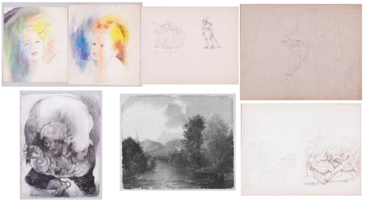 7 VINTAGE ORIGINAL ARTWORK PIECES