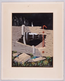 EDWARD MCKNIGHT KAUFFER ORIGINAL OIL PAINTING