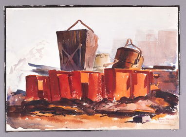 ORIGINAL JOHN S. DETLIE WATERCOLOR PAINTING
