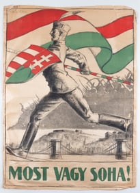 VINTAGE HUNGARIAN PROPAGANDA POSTER MANNO MILTIADES