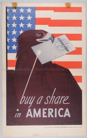 BUY A SHARE IN AMERICAN WWII EAGLE WAR BOND POSTER