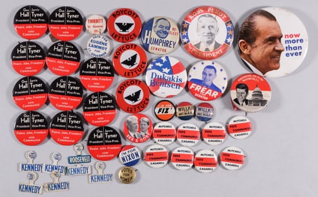 40 VINTAGE AMERICAN POLITICAL BUTTONS