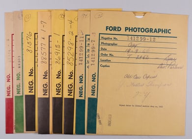 34 VINTAGE FORD ADVERTISING NEGATIVES AND PHOTO PRINTS