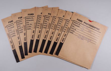 18 VINTAGE FORD CARTOON NEGATIVES AND PHOTO PRINTS