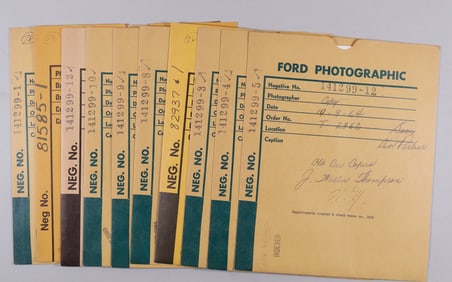 23 VINTAGE FORD DEALERSHIP NEGATIVES AND PHOTO PRINTS