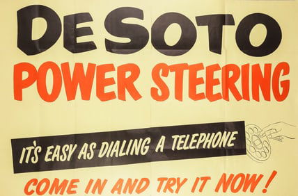 VINTAGE DESOTO POWER STEERING ADVERTISING POSTER
