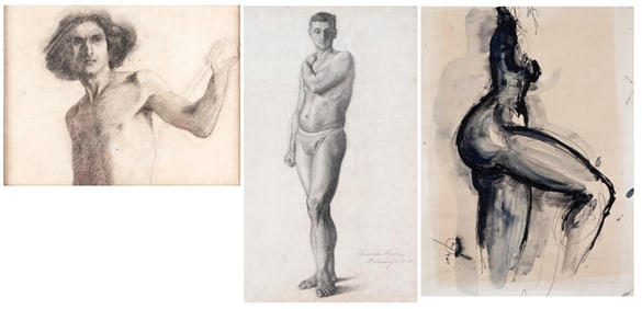 THREE MALE AND FEMALE FIGURE STUDIES