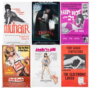 6 VINTAGE X-RATED ONE-SHEET MOVIE POSTERS