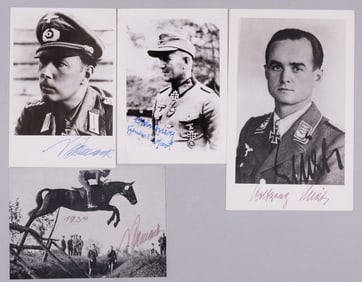 4 GERMAN KNIGHTS CROSS RECIPIENTS AUTOGRAPHS