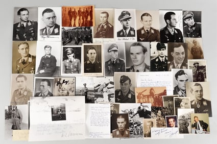 48 WWII LUFTWAFFE PILOT AUTOGRAPHS