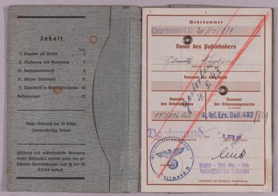 WWII WEHRPASS FOR SOLDIER KILLED BY PARTISANS