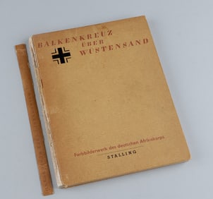 WWII GERMAN AFRIKAKORPS PHOTO BOOK BALKENKREUZ UBER WUSTENSAND